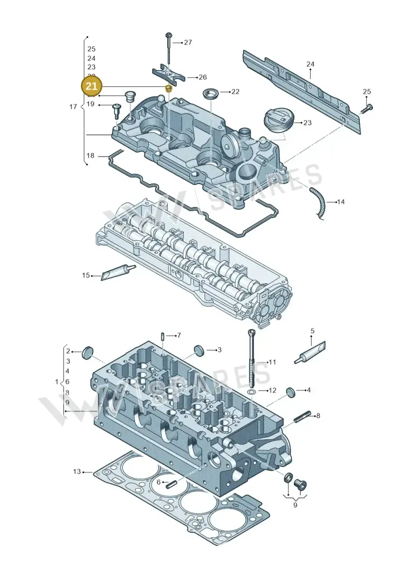 04L103631A — Volkswagen Caddy Maxi Kombi (2020-2024) diagram 884103650, position 21