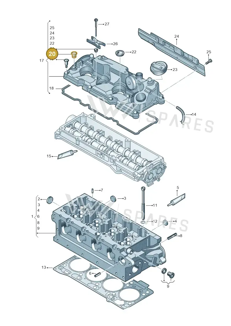 04L103801 — Volkswagen Caddy Maxi Kombi (2020-2024) diagram 884103650, position 20