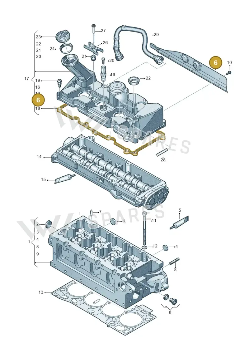 04L129686 — Volkswagen Caravelle (2015-2019) diagram 862103700, position 6