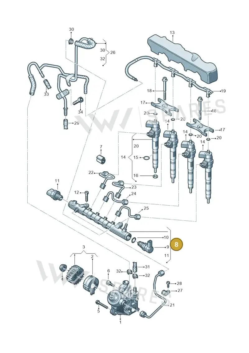 04L130089F — Volkswagen T-Cross 1,0 (2018-2024) diagram 587130000, position 8