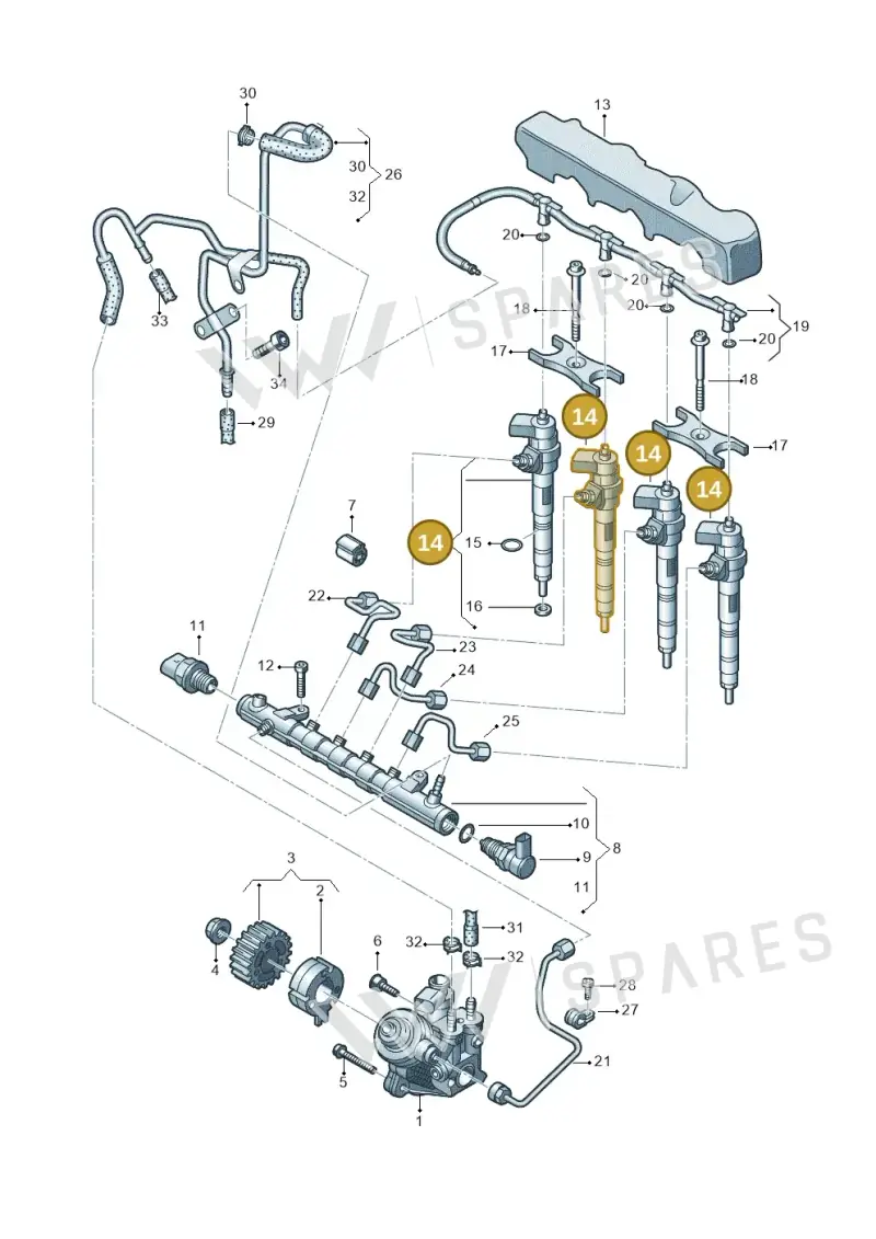 04L130277AB — Volkswagen Arteon (2017-2023) diagram 746130000, position 14