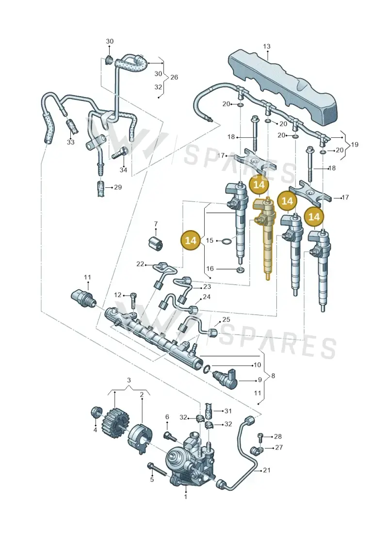 04L130277AD — Volkswagen Tiguan 2.0 4Motion (2016-2024) diagram 746130000, position 14