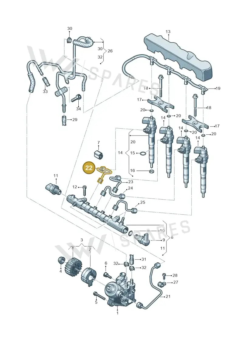 04L130301E — Volkswagen T-Cross 1,0 (2018-2024) diagram 587130000, position 22