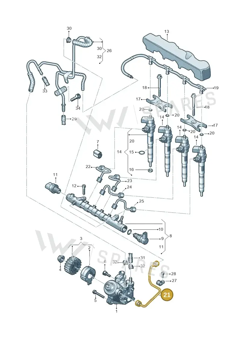 04L130321E — Volkswagen T-Cross 1,0 (2018-2024) diagram 587130000, position 21