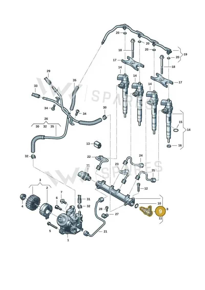 04L130764B — Volkswagen Caddy Maxi Kombi (2020-2024) diagram 2ka130010, position 9