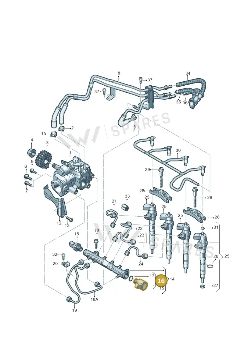04L130764B — Volkswagen Transport. multivan (2019-2024) diagram 807130000, position 16