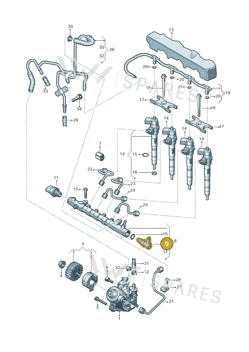 04L130764D — Volkswagen T-Roc BlueMotion (2017-2024) diagram 746130000, position 9