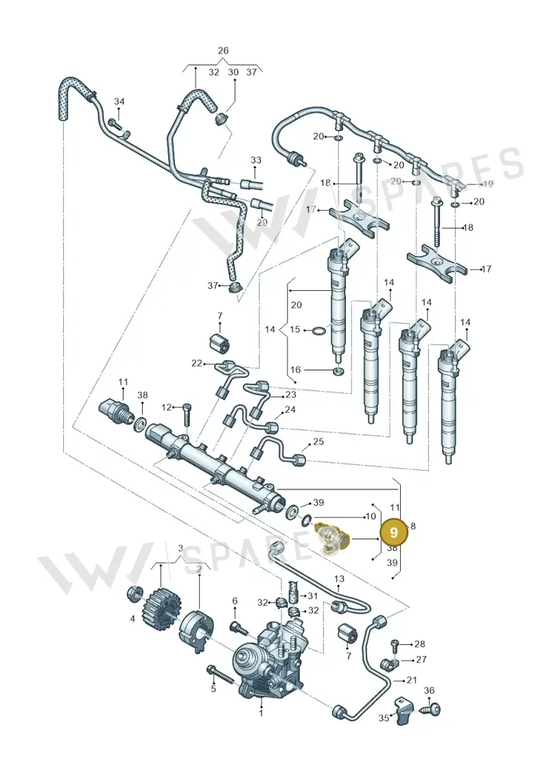 04L130764D — Volkswagen Tiguan 2.0 4Motion (2017-2024) diagram 793130100, position 9