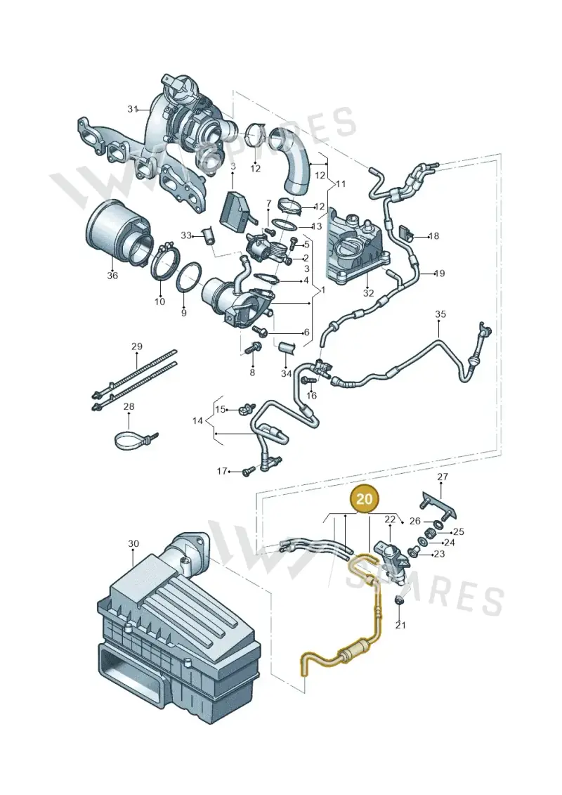 04L131055A — Volkswagen Beetle (2016-2019) diagram 801131450, position 20