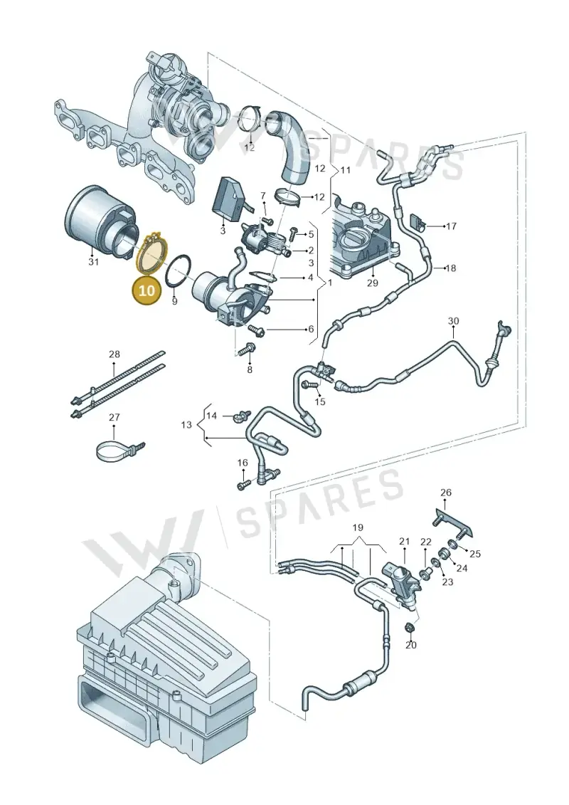 04L131455A — Volkswagen T-Cross 1,0 (2018-2024) diagram 884131300, position 10