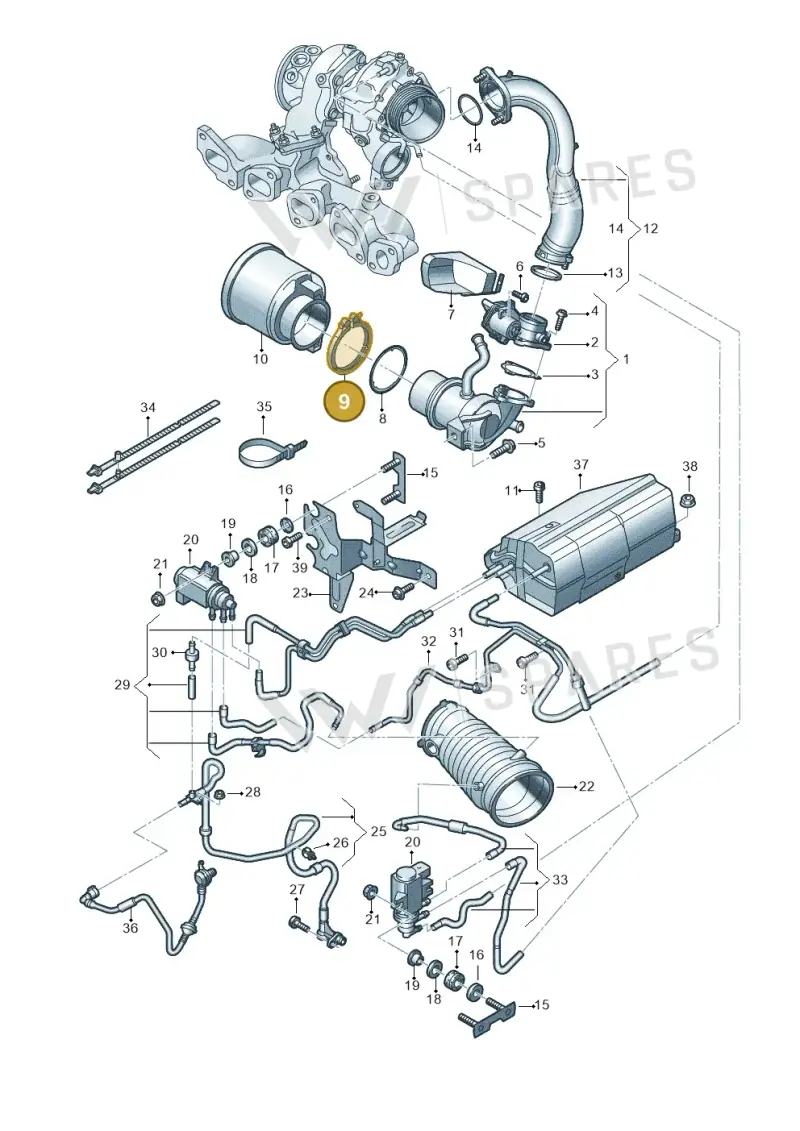 04L131455F — Volkswagen Tiguan 2.0 4Motion (2017-2024) diagram 884131600, position 9
