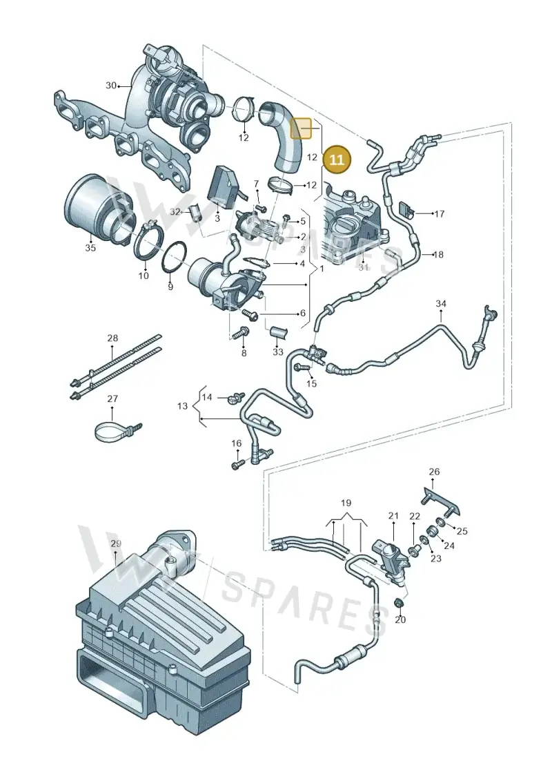 04L131521AF — Volkswagen Touran 2,0 BlueMotion (2015-2024) diagram 869131400, position 11