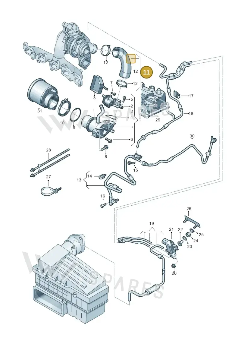04L131521AF — Volkswagen T-Cross 1,0 (2018-2024) diagram 884131300, position 11