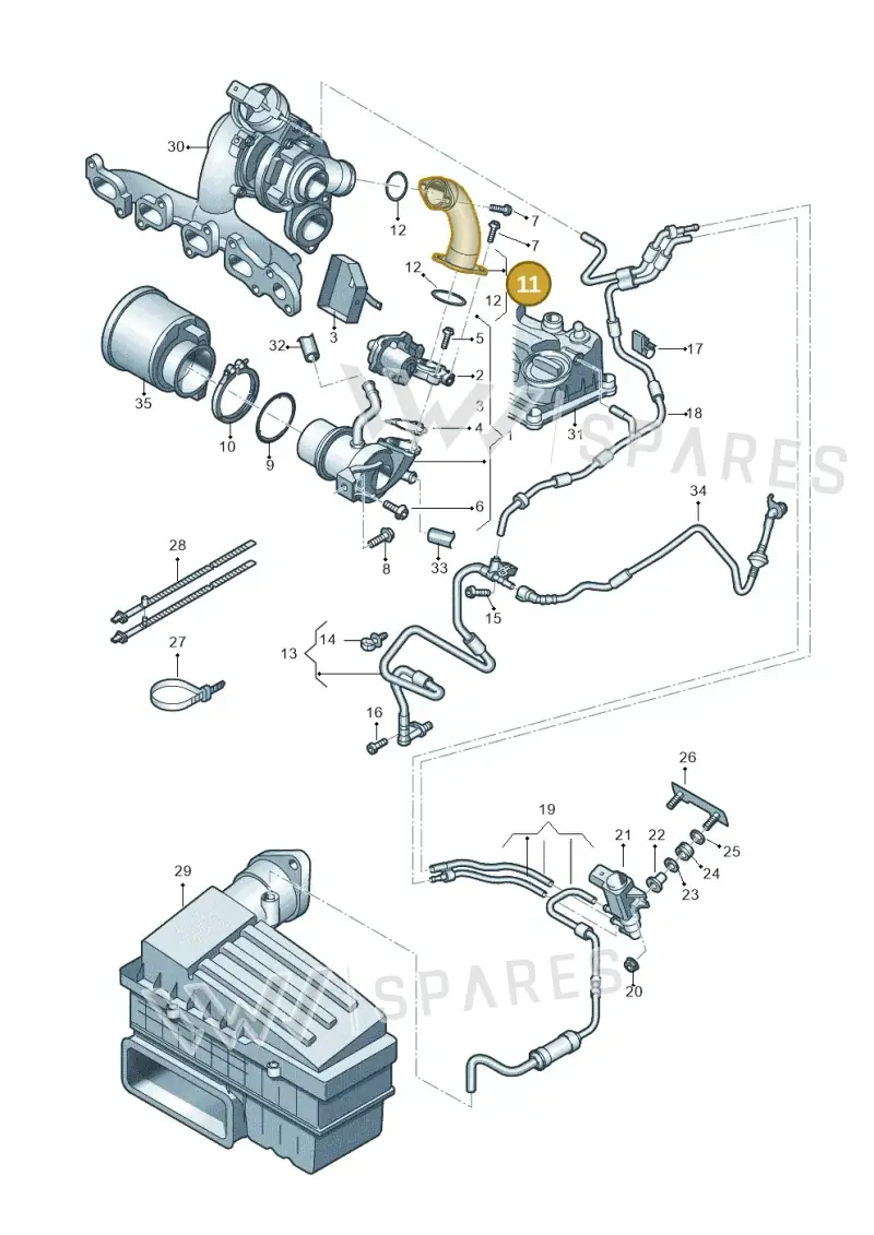 04L131521G — Volkswagen Scirocco 2.0 (2014-2017) diagram 786131400, position 11