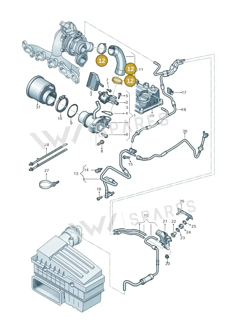04L131539 — Volkswagen T-Cross 1,0 (2018-2024) diagram 884131300, position 12