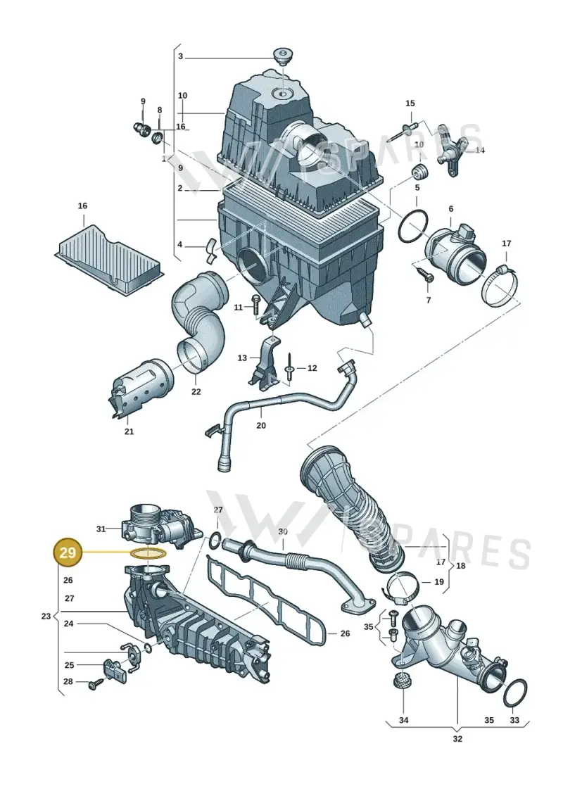 04L145113A — Volkswagen Transport. multivan (2019-2024) diagram 7ep129020, position 29