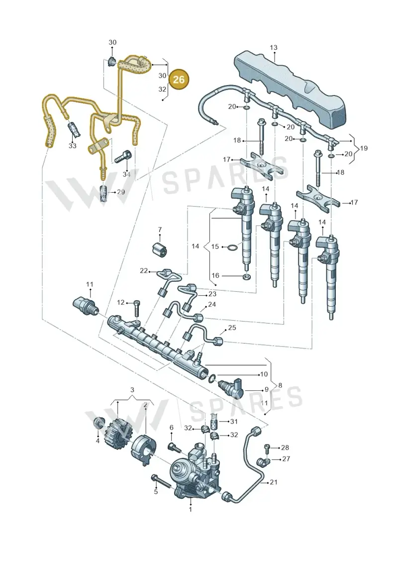 04L201360T — Volkswagen Tiguan 2.0 4Motion (2017-2024) diagram 746130000, position 26