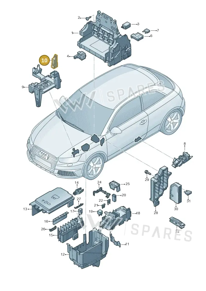 04L907281 — Audi A1 Sportback (2014-2018) diagram 792937000, position 10