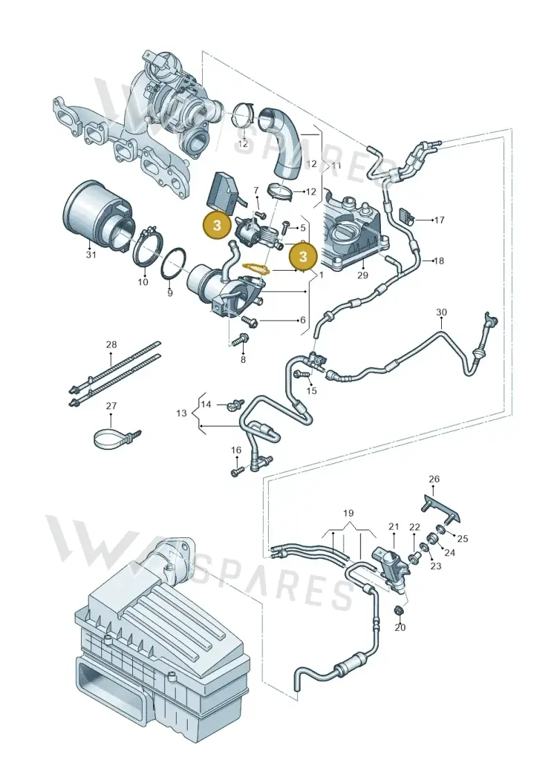 04L971461AP — Volkswagen T-Cross 1,0 (2018-2024) diagram 884131300, position 3