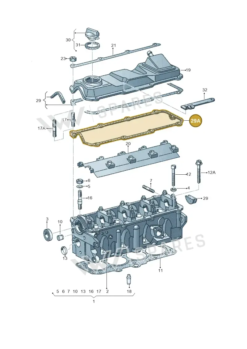 051103483A — Volkswagen CADDY-KOMBI/KASTENW.   06> (2005-) diagram 118103350, position 29A