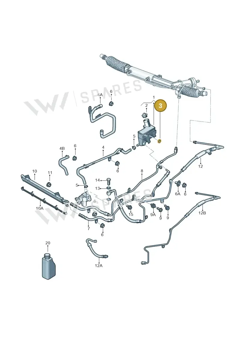 052129669A — Volkswagen Phaeton (lang) (2003-2006) diagram 258422500, position 3