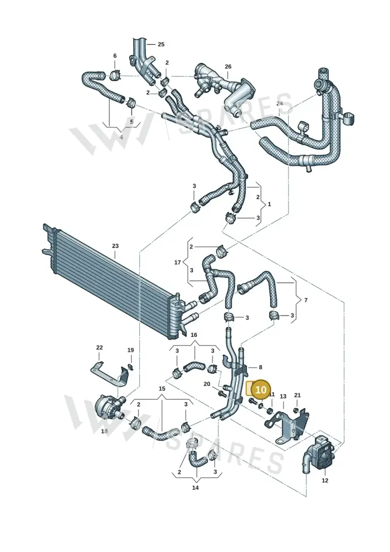 052129734 — Volkswagen Transport. multivan (2019-2024) diagram 7ep121207, position 10
