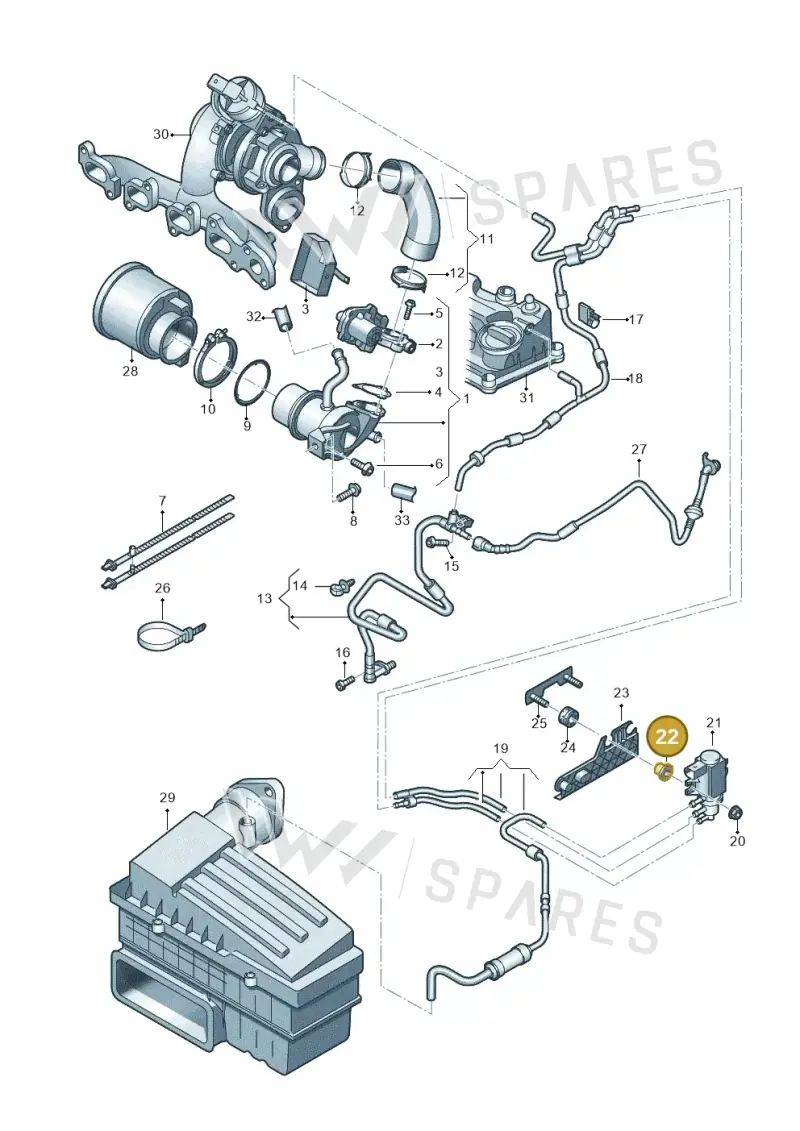 052129734 — Volkswagen Sharan BlueMotion (2015-2022) diagram 863131400, position 22