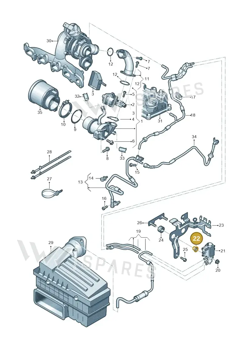 052129734 — Volkswagen Caddy kombi (2015-2020) diagram 866131400, position 22