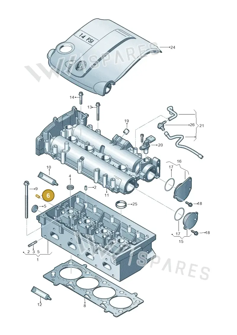 056103379 — Volkswagen Scirocco 2.0 (2014-2017) diagram 786103410, position 6