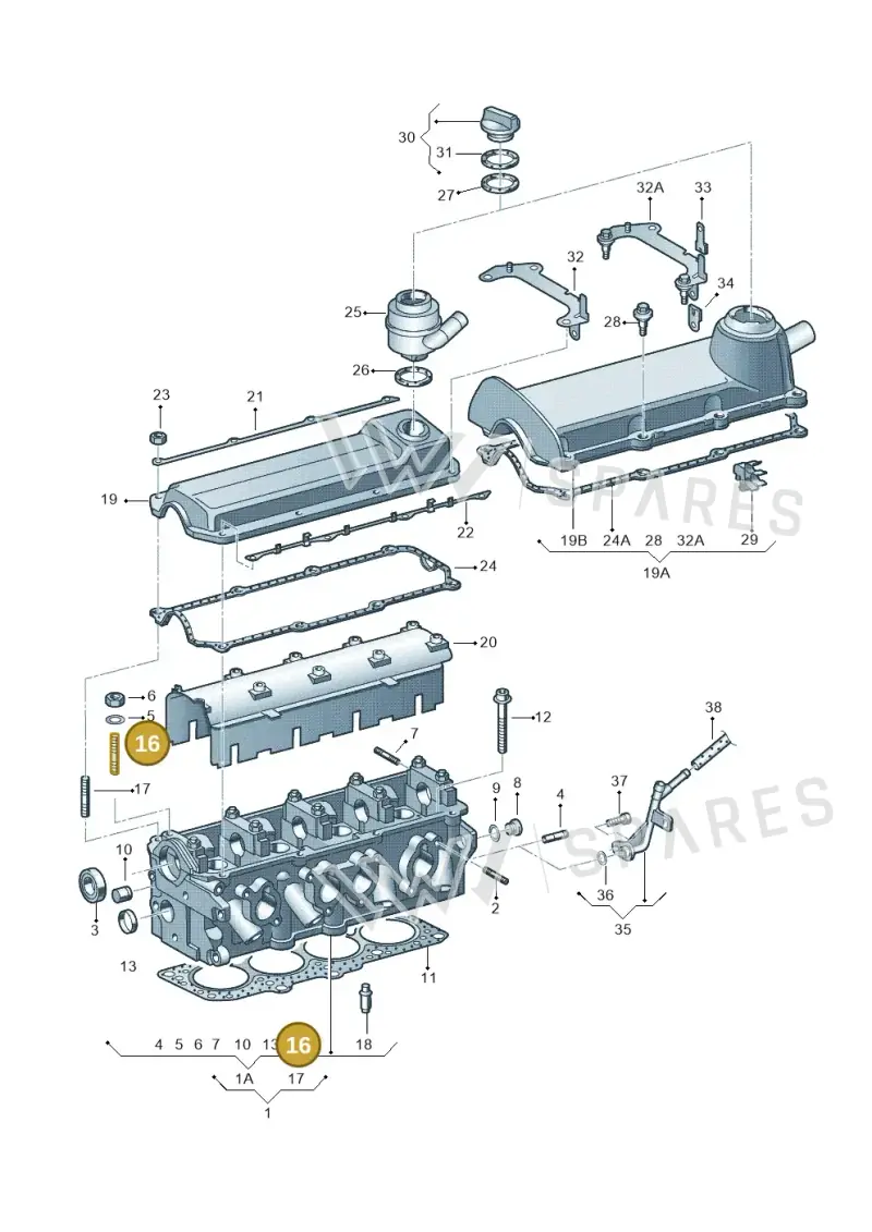 056103397 — Volkswagen Polo (2011-2014) diagram 266103450, position 16