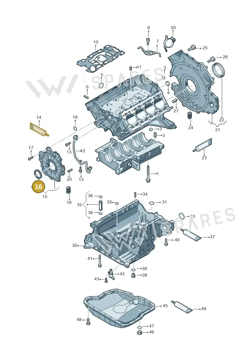 057103051 — Volkswagen Touareg BlueMotion (2014-2018) diagram 693103300, position 16