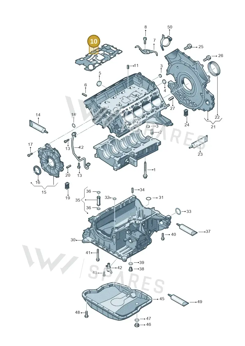 057103121M — Volkswagen Touareg BlueMotion (2014-2018) diagram 693103300, position 10