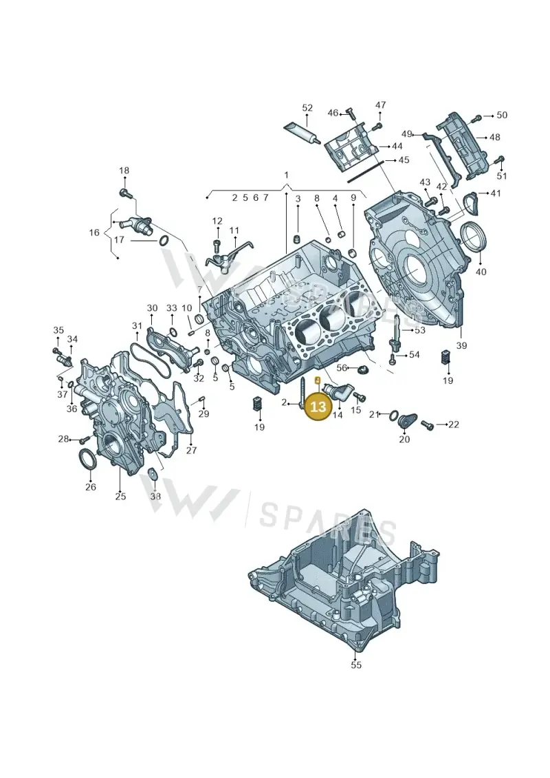 057103139 — Volkswagen Touareg (2010-2012) diagram 693103270, position 13