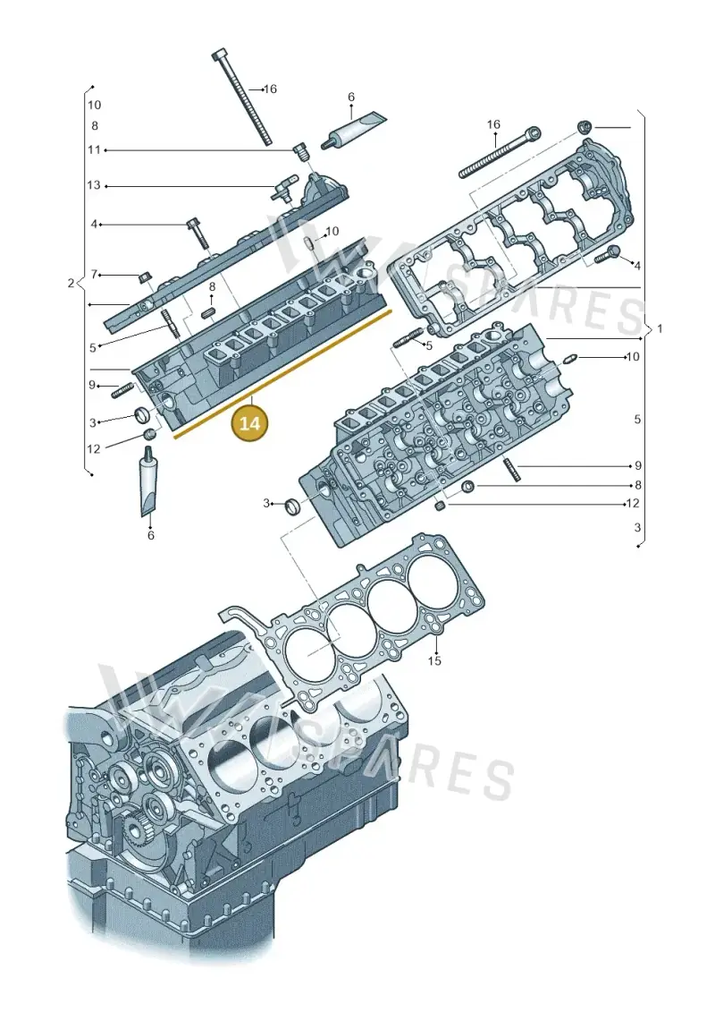 057103383HF — Volkswagen Touareg (2012-2014) diagram 277103450, position 14