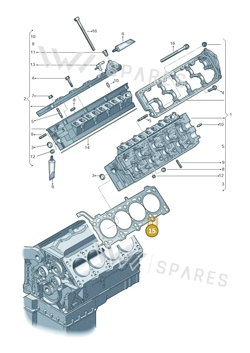 057103383JE — Volkswagen Touareg BlueMotion (2014-2018) diagram 277103450, position 15
