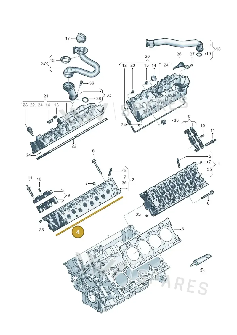 057103383KP — Volkswagen Touareg (2017-2023) diagram 439103070, position 4