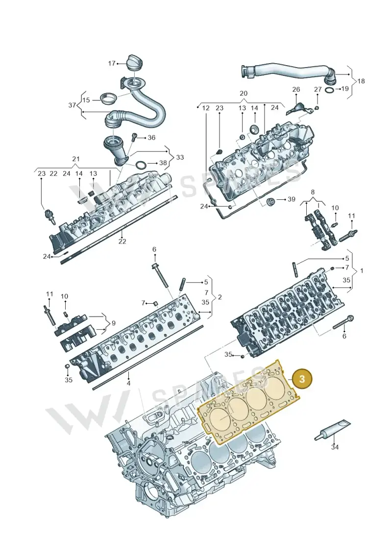 057103383MJ — Volkswagen Touareg (2017-2023) diagram 439103070, position 3