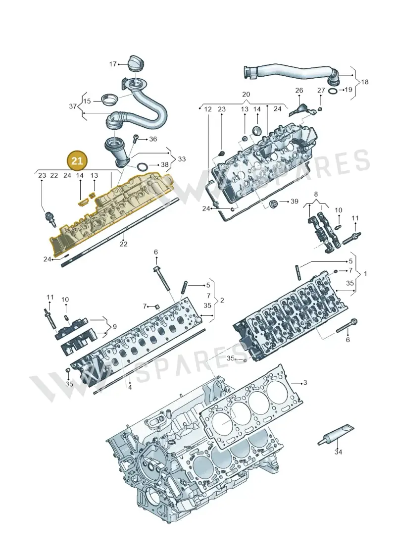 057103470AG — Volkswagen Touareg (2017-2023) diagram 439103070, position 21