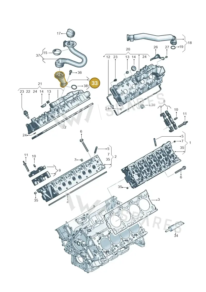 057103482J — Volkswagen Touareg (2017-2023) diagram 439103070, position 33