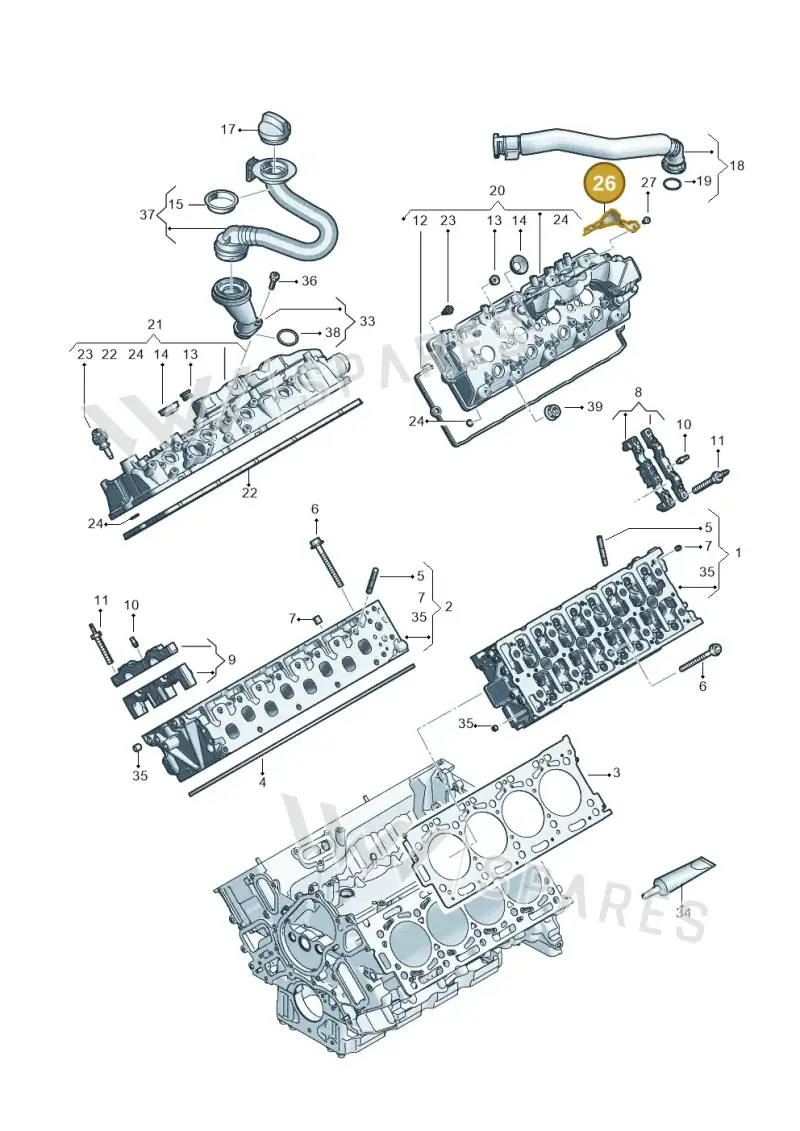 057103555F — Volkswagen Touareg (2017-2023) diagram 439103070, position 26