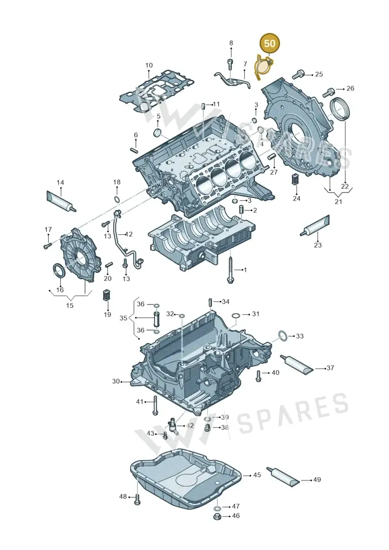 057103565 — Volkswagen Touareg BlueMotion (2014-2018) diagram 693103300, position 50