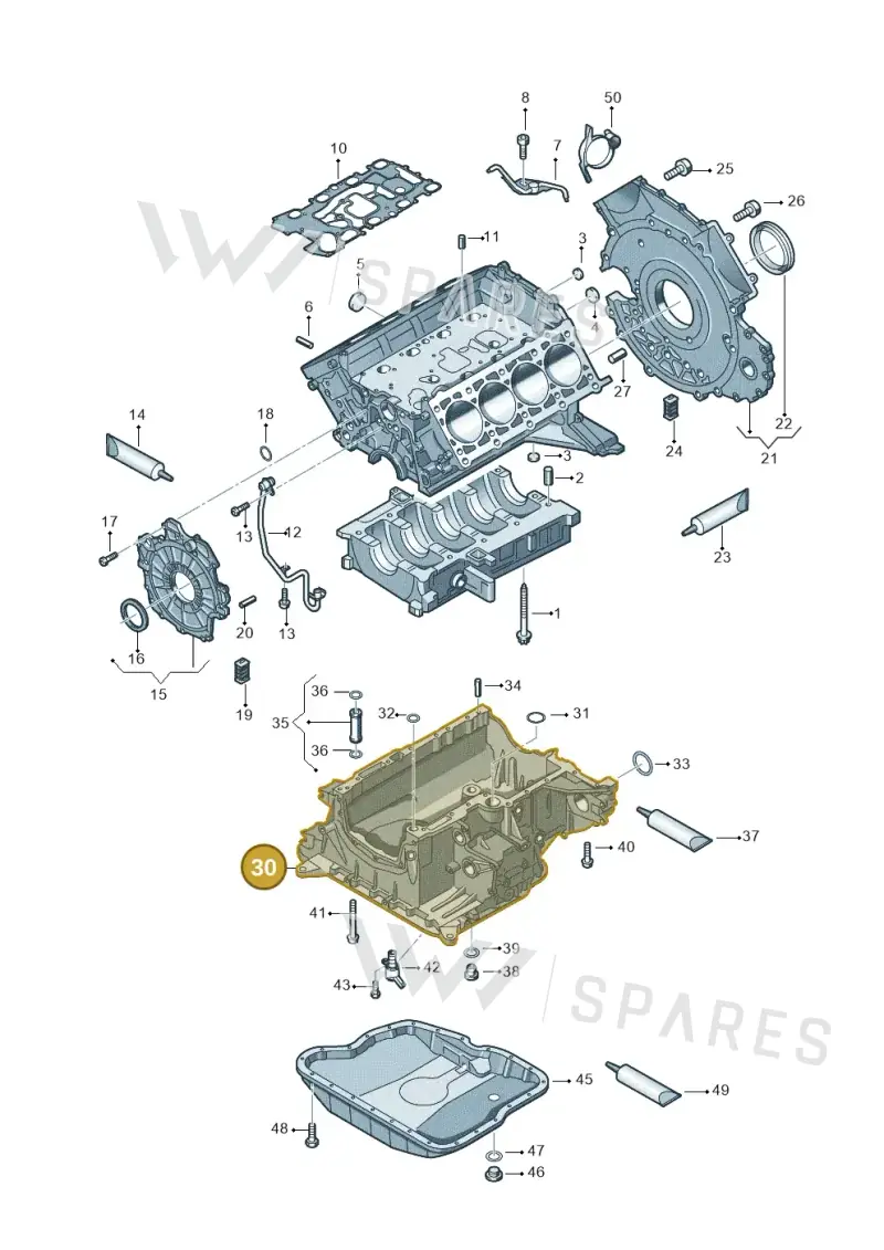 057103601T — Volkswagen Touareg BlueMotion (2014-2018) diagram 693103300, position 30