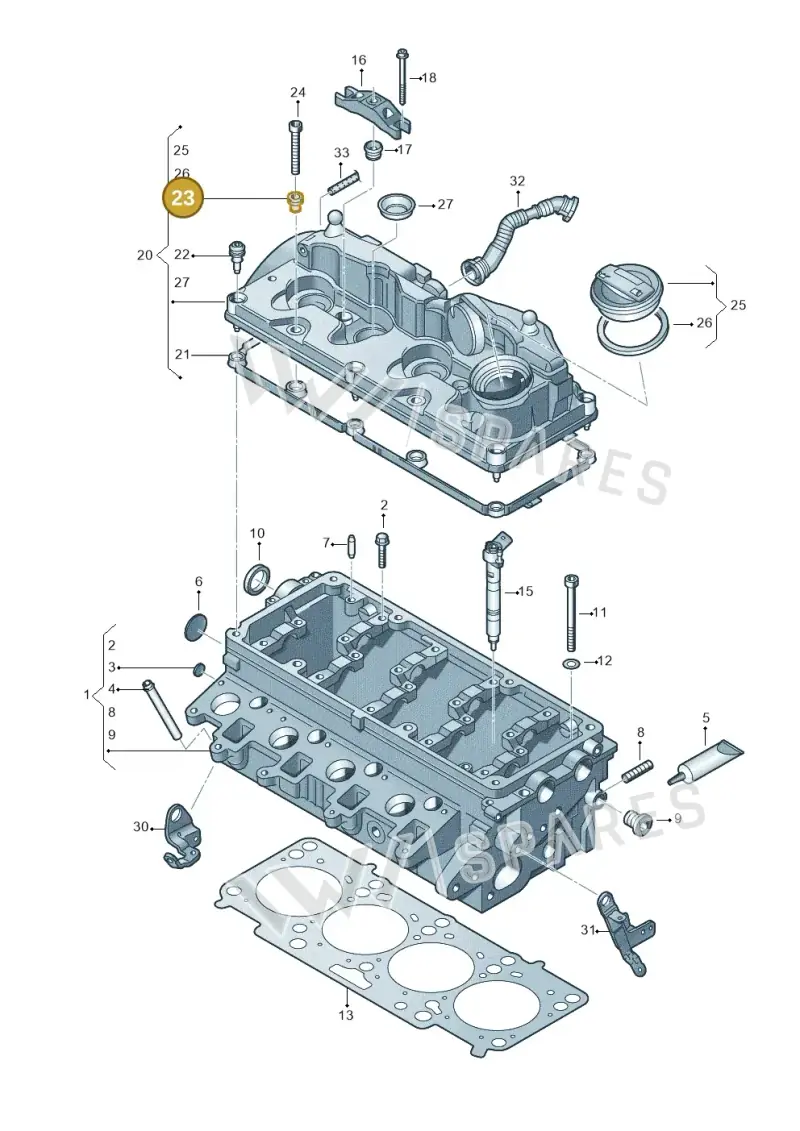 057103826 — Volkswagen Amarok twin cab (2012-2016) diagram 749103500, position 23