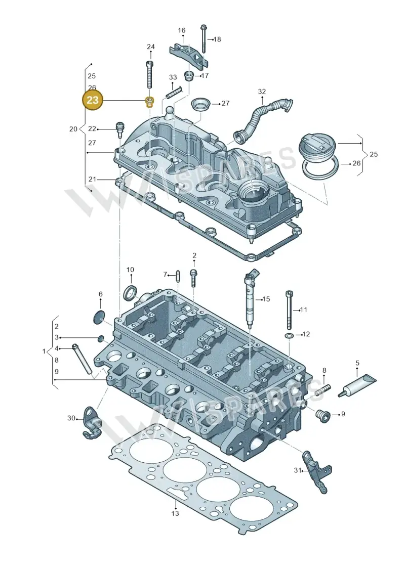 057103831B — Volkswagen Amarok twin cab (2022-) diagram 749103500, position 23