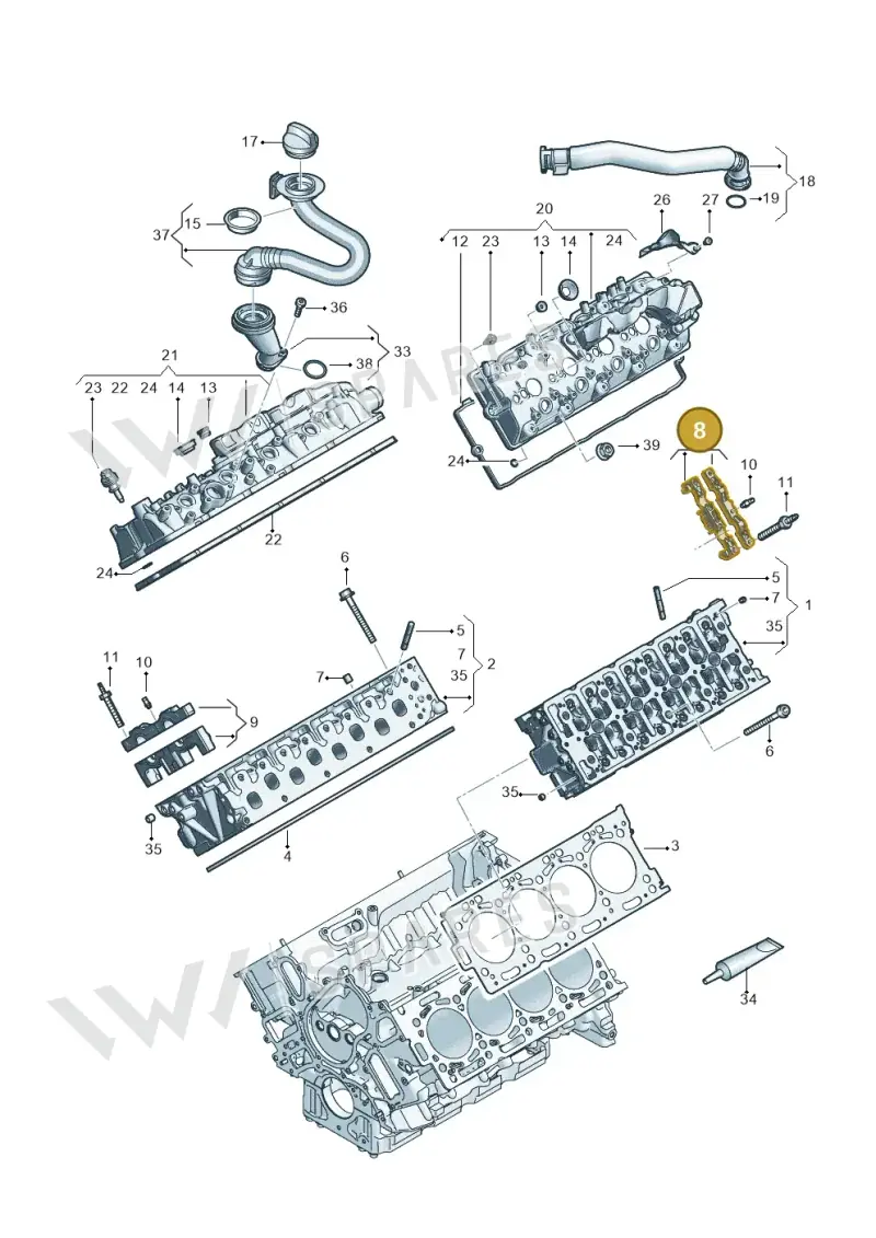 057103959G — Volkswagen Touareg (2017-2023) diagram 439103070, position 8