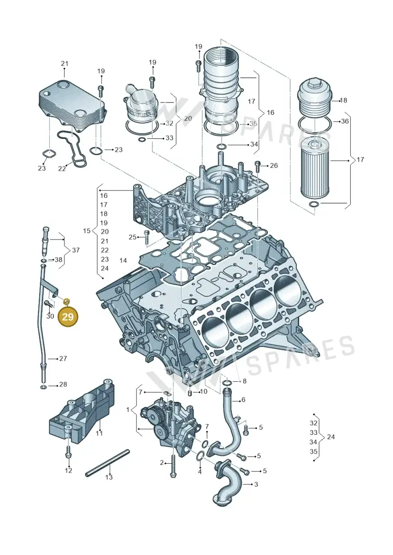 057115283 — Volkswagen Touareg BlueMotion (2014-2018) diagram 693115600, position 29