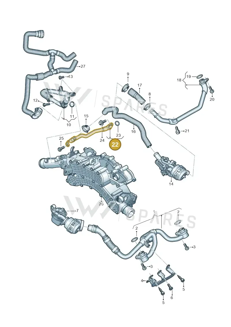 057121610F — Volkswagen Touareg (2017-2023) diagram 439121455, position 22