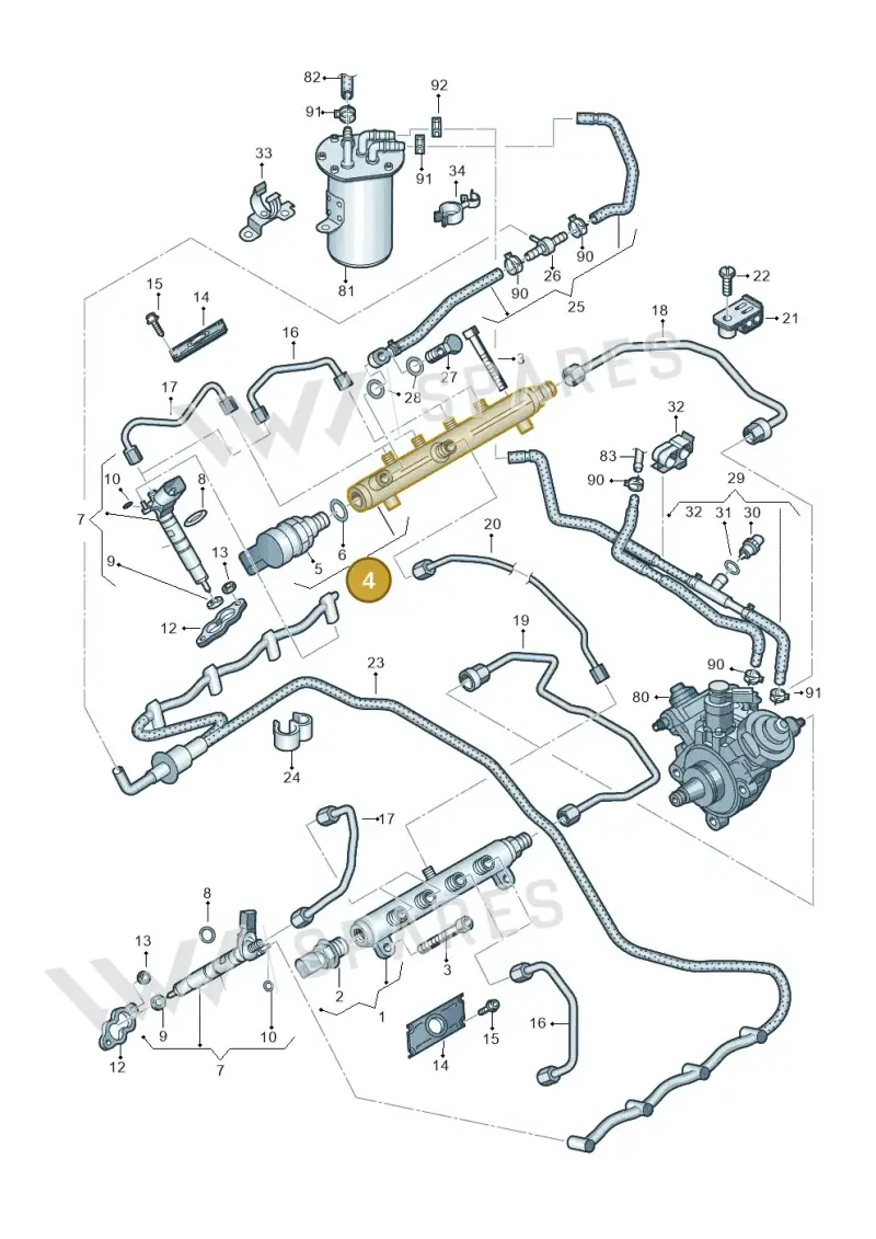 057130090T — Volkswagen Touareg BlueMotion (2014-2018) diagram 693130620, position 4