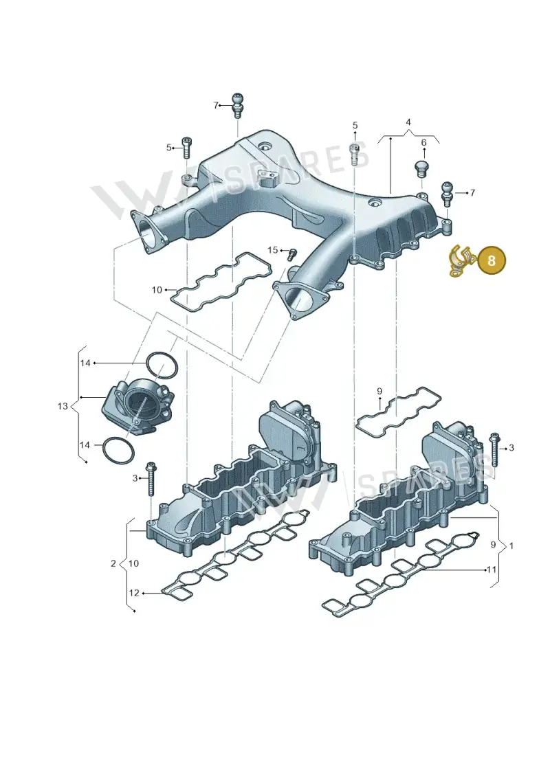 057130131B — Volkswagen Touareg BlueMotion (2014-2018) diagram 693129700, position 8