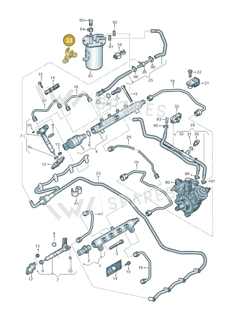 057130131C — Volkswagen Touareg BlueMotion (2014-2018) diagram 693130620, position 33